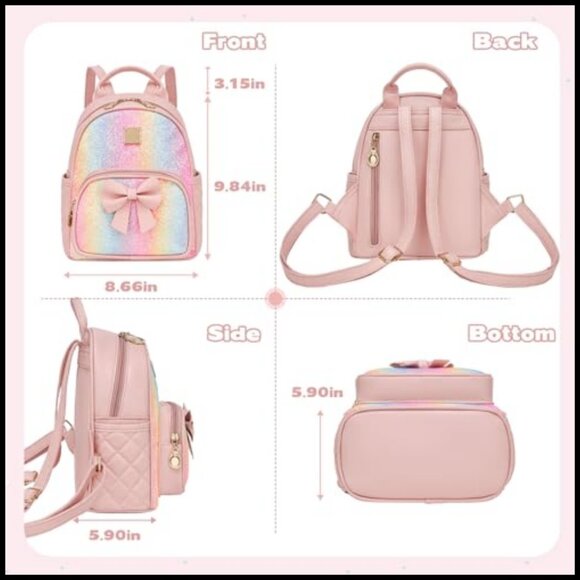 Mini Backpack Purse Quilted Vegan Leather Adjustable Straps Travel Chic
